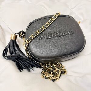 Valentino Black Crossbody Bag with Gold Chain